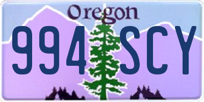 OR license plate 994SCY