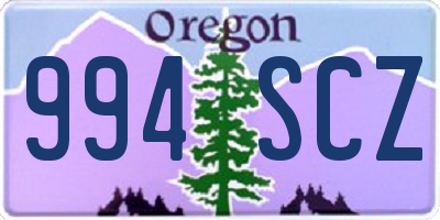 OR license plate 994SCZ