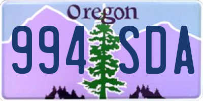 OR license plate 994SDA