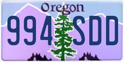 OR license plate 994SDD