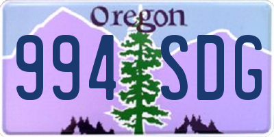 OR license plate 994SDG