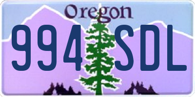 OR license plate 994SDL