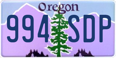 OR license plate 994SDP