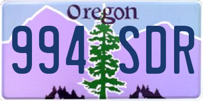 OR license plate 994SDR