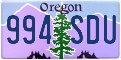 OR license plate 994SDU