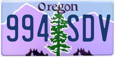 OR license plate 994SDV