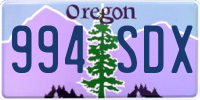 OR license plate 994SDX
