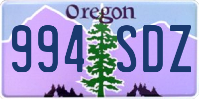OR license plate 994SDZ