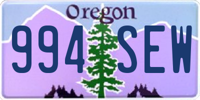 OR license plate 994SEW