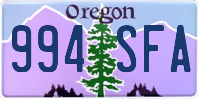 OR license plate 994SFA