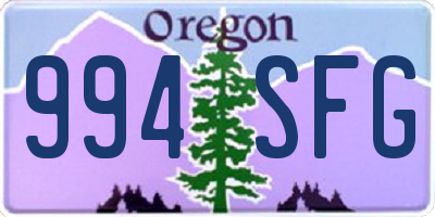 OR license plate 994SFG