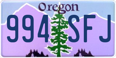 OR license plate 994SFJ