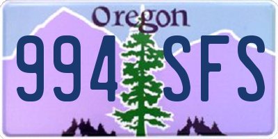 OR license plate 994SFS