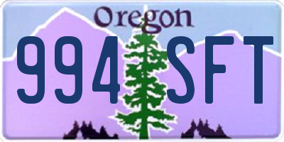 OR license plate 994SFT