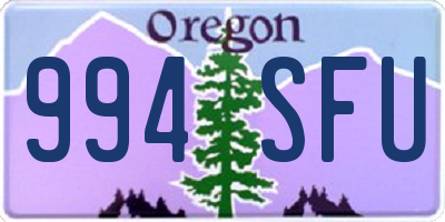 OR license plate 994SFU