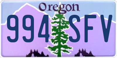 OR license plate 994SFV