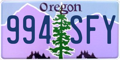 OR license plate 994SFY