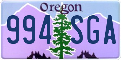 OR license plate 994SGA