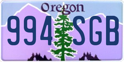 OR license plate 994SGB