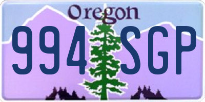 OR license plate 994SGP