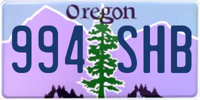 OR license plate 994SHB