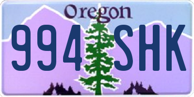 OR license plate 994SHK
