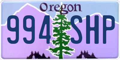 OR license plate 994SHP