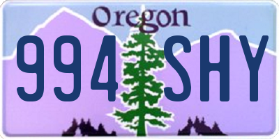 OR license plate 994SHY