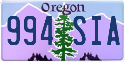 OR license plate 994SIA