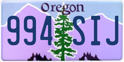 OR license plate 994SIJ