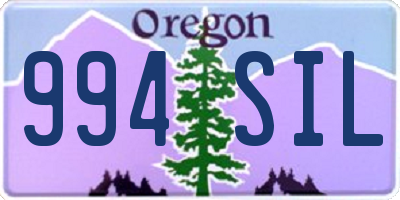 OR license plate 994SIL