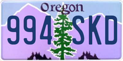 OR license plate 994SKD