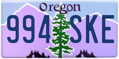 OR license plate 994SKE