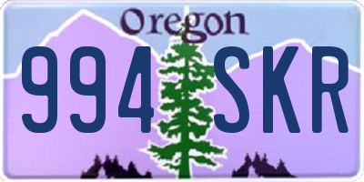 OR license plate 994SKR