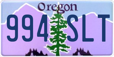 OR license plate 994SLT
