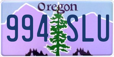 OR license plate 994SLU