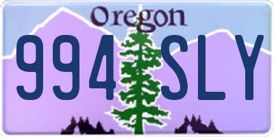 OR license plate 994SLY