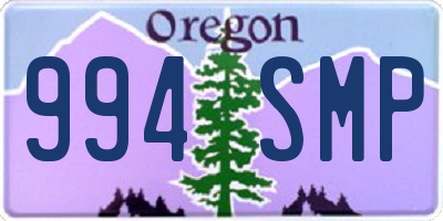 OR license plate 994SMP