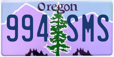 OR license plate 994SMS