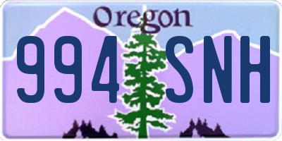 OR license plate 994SNH