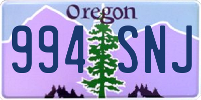 OR license plate 994SNJ
