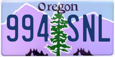 OR license plate 994SNL