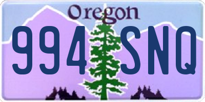 OR license plate 994SNQ