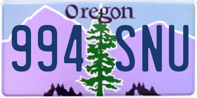 OR license plate 994SNU