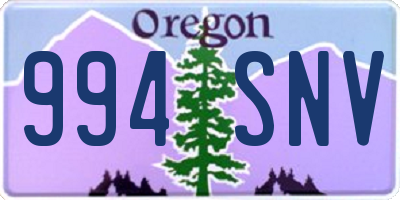 OR license plate 994SNV