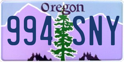 OR license plate 994SNY