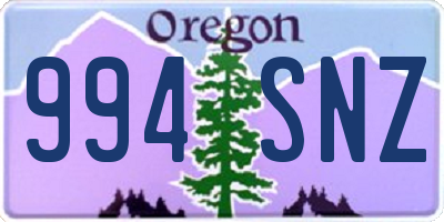 OR license plate 994SNZ