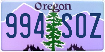 OR license plate 994SOZ