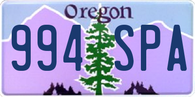 OR license plate 994SPA