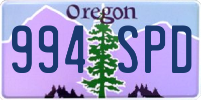 OR license plate 994SPD